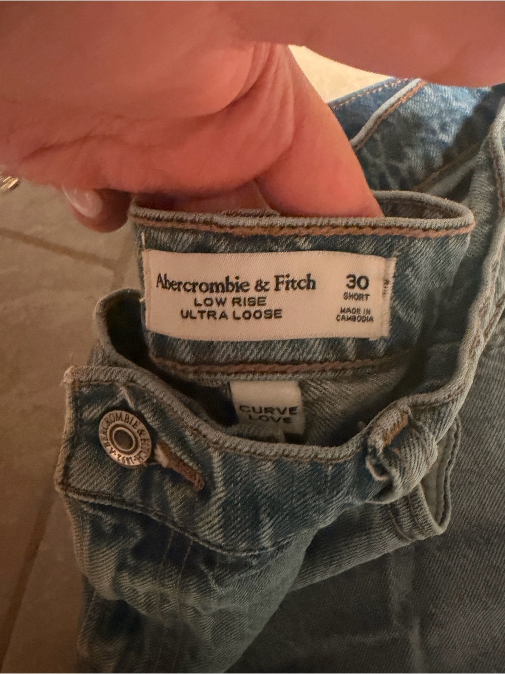 Abercrombie & Fitch Classic Blue Low Rise Ultra Loose Jeans